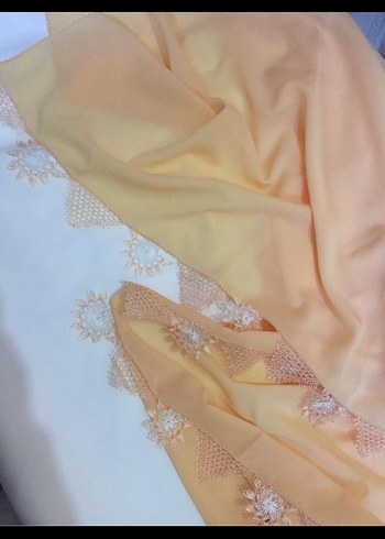 Dantel Detaylı Bej Kadın Fular - Görsel 4