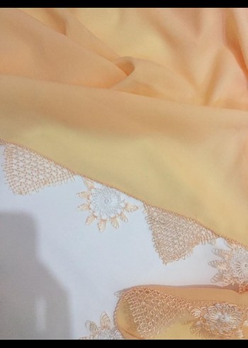 Dantel Detaylı Bej Kadın Fular - Görsel 3