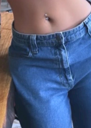 Guess Guess Kadın Mavi Loose Fit Jean Pantolon
