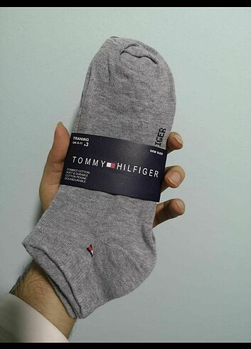 Tommy hilfiger gri erkek patik çorap