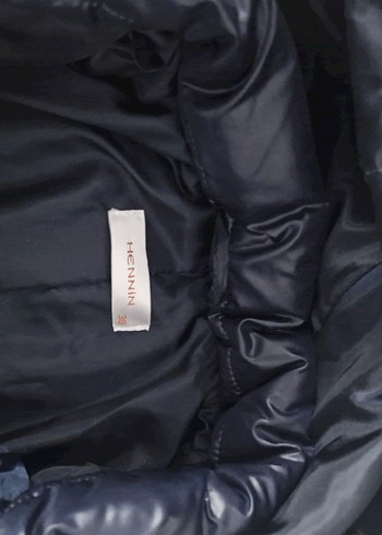 Koyu Lacivert Uzun Kadın Kışlık Mont - Görsel 7