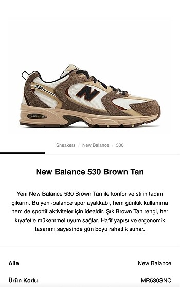 Orijinal Brown Tan New Balance 530