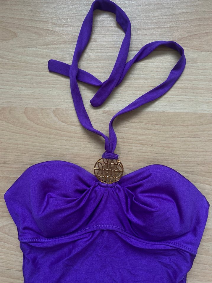 Mor bağlamalı mayo - Görsel 3