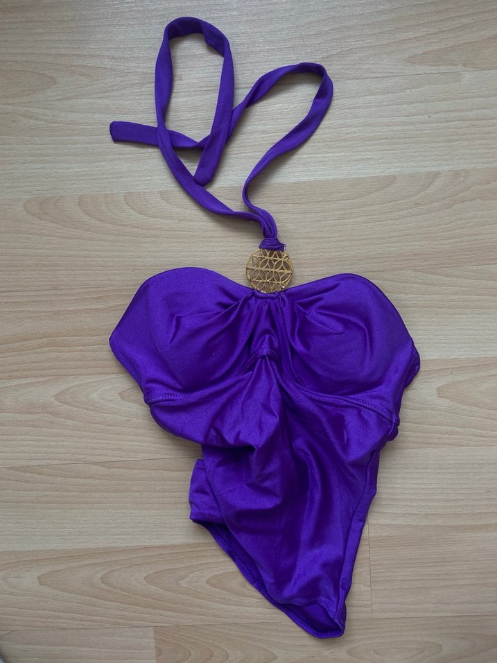 Mor bağlamalı mayo - Görsel 4