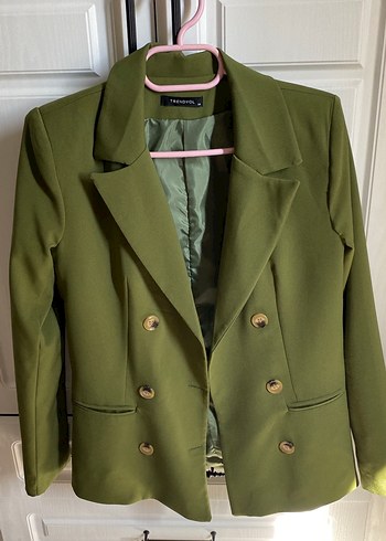 Düğmeli Yeşil Kadın Blazer Ceket