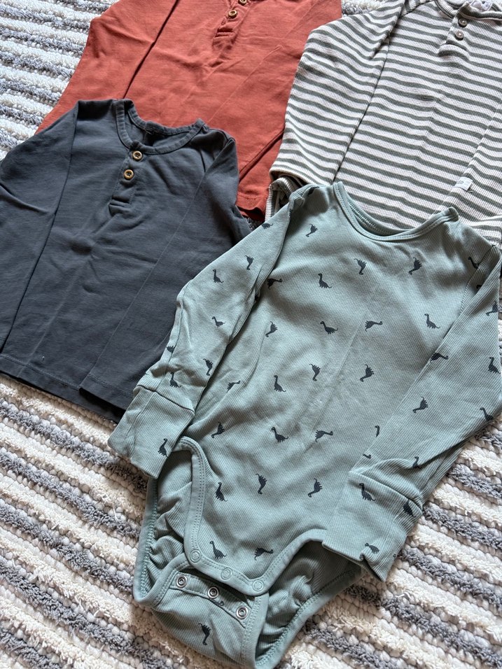 Gri Uzun Kollu Pamuklu Bebek Body - Görsel 2