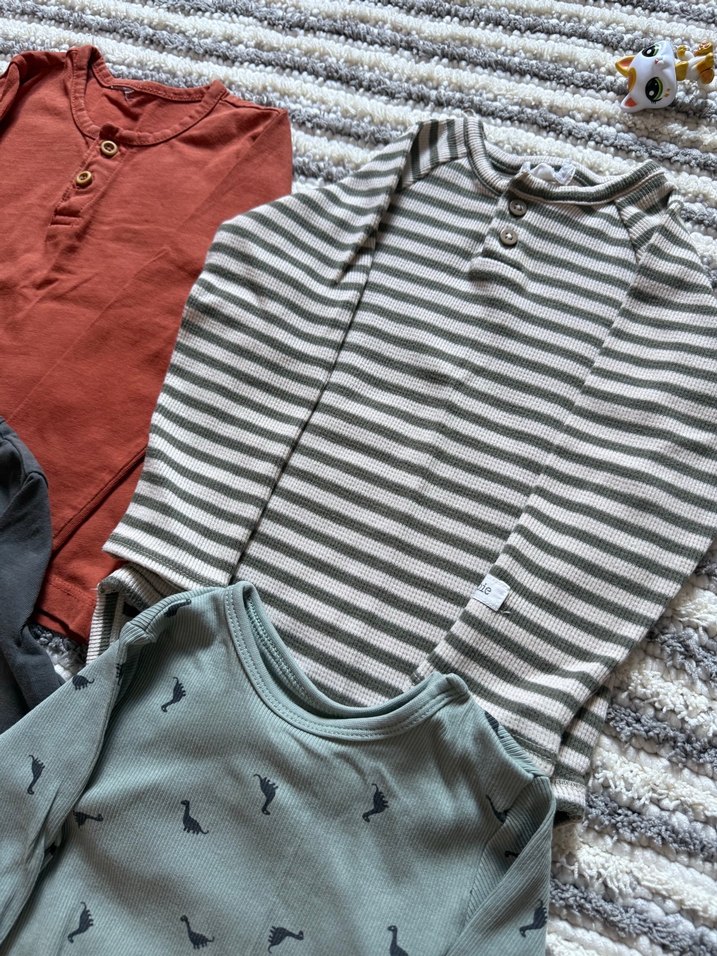 Gri Uzun Kollu Pamuklu Bebek Body - Görsel 3