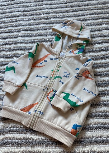 Kapüşonlu Erkek Çocuk Baskılı Fermuarlı Sweatshirt - Görsel 2