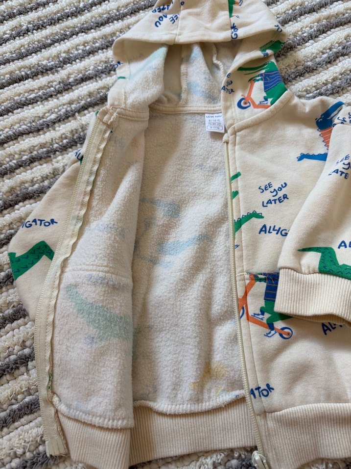 Kapüşonlu Erkek Çocuk Baskılı Fermuarlı Sweatshirt - Görsel 4