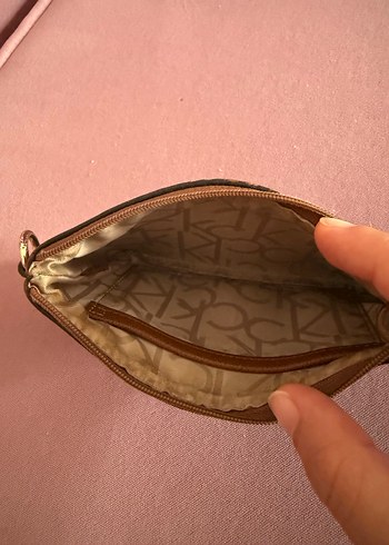 Calvin Klein Calvin Klein Baskılı Kahverengi Deri Cüzdan