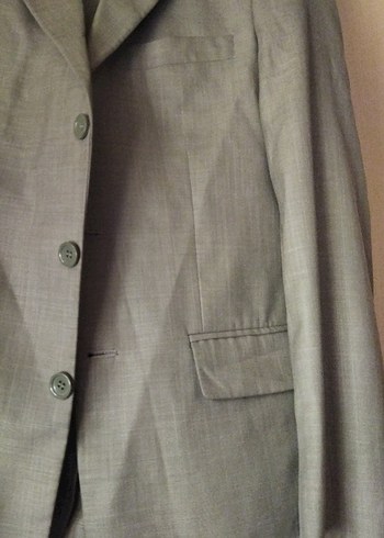 Bej Gri Düğmeli Erkek Ceket - Görsel 5