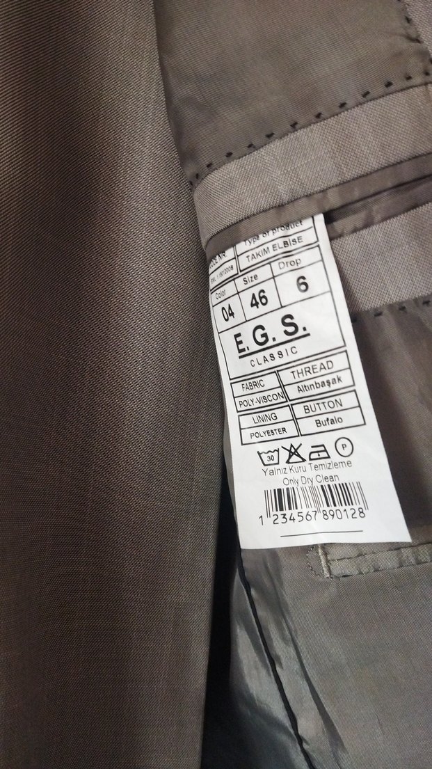 Bej Gri Düğmeli Erkek Ceket - Görsel 2