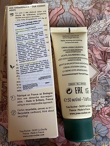  Beden Yves rocher sensitive camomille hafif dokulu krem 50ml