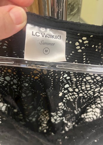 LC Waikiki Kısa Kollu Siyah Bohem Pareo