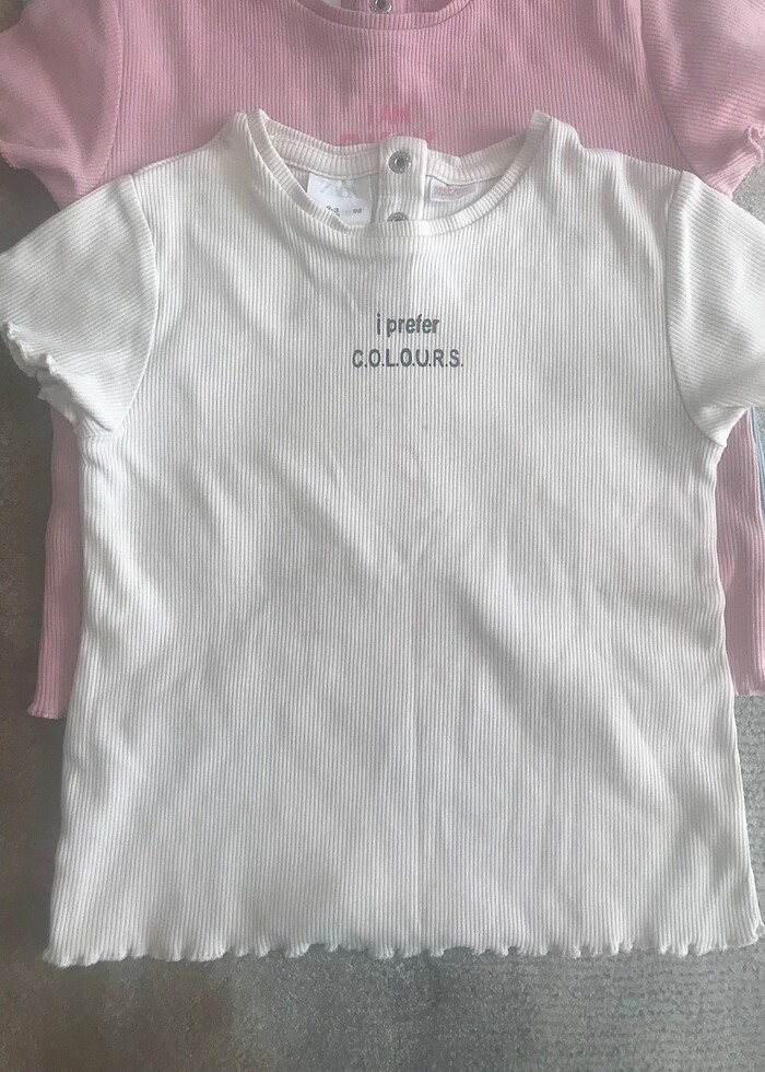 Zara 2-3 yaş fitilli tişört 3lü set - Görsel 2