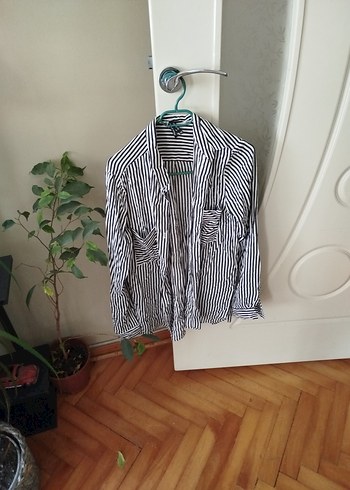 U.S Polo Assn. Gri Desenli Düğmeli Kadın Gömlek