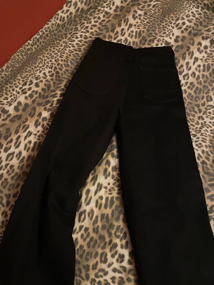 siyah yüksek bel gothic yırtık pantolon — görsel 4/5
