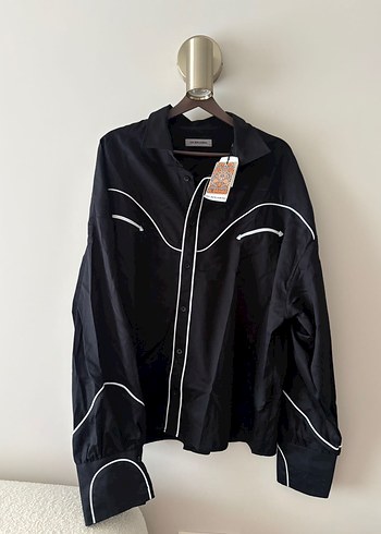 Les Benjamins Oversize Fit Siyah Gomlek