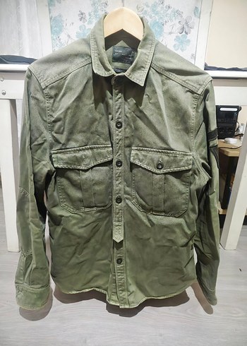 Zara Haki Askeri Stil Uzun Kollu Gomlek