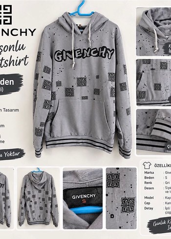 GIVENCHY Givenchy Gri Kapusonlu Sweatshirt