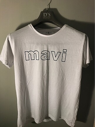 Mavi basic tshirt beyaz