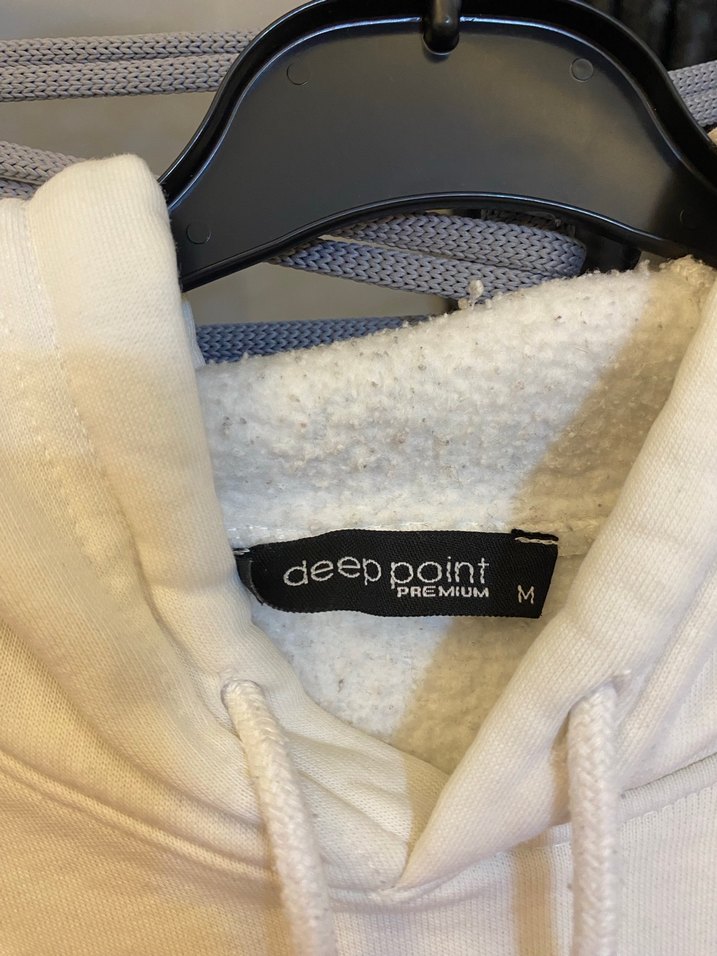 Kadın beyaz Kapüşonlu Rahat Sweatshirt - Görsel 3