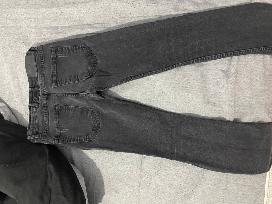 Gri Düğmeli Dar Kesim Erkek Kot Pantolon - Görsel 4