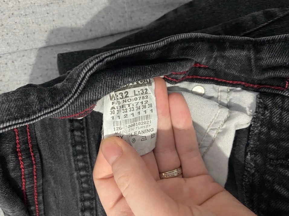 Gri Düğmeli Dar Kesim Erkek Kot Pantolon - Görsel 3