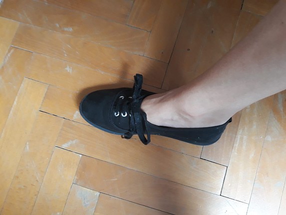 36 Beden siyah Renk H&M siyah bez ayakkabı.