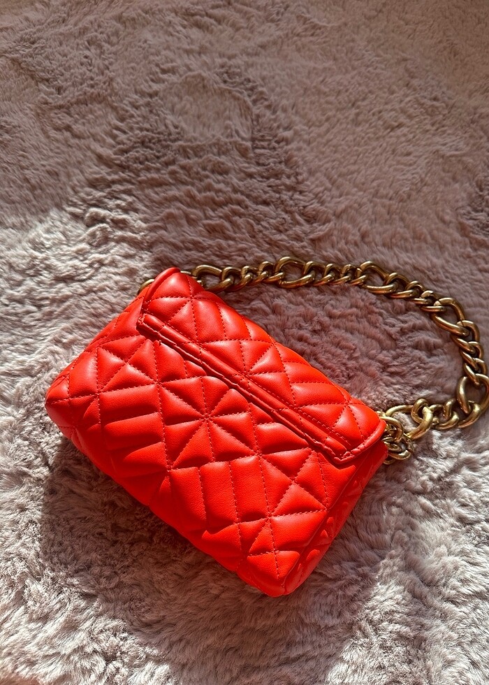 Zara turuncu kol çantası - Görsel 2