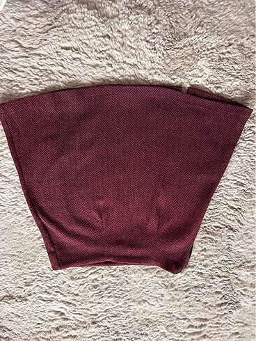 xs Beden bordo Renk Mini yün etek