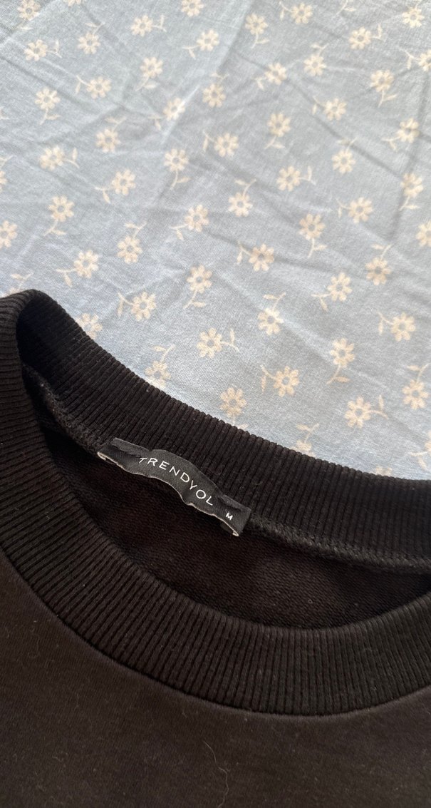 Siyah Pamuklu Hamile Uzun Kollu Tişört - Görsel 2