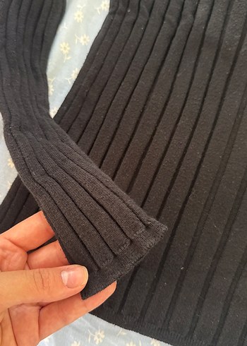 Siyah Boğazlı Kadın Triko Kazak - Görsel 2