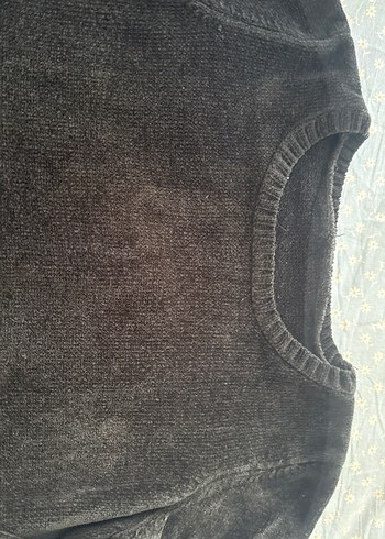 Siyah Kadın Süet Triko Kazak - Görsel 3