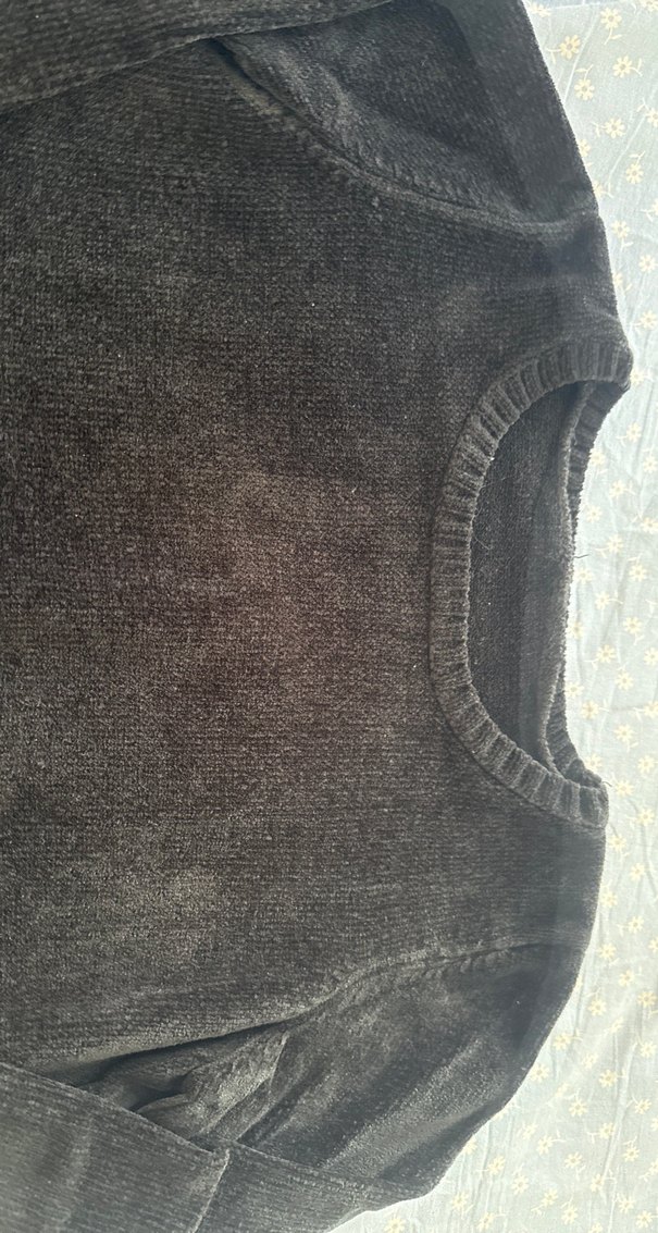 Siyah Kadın Süet Triko Kazak - Görsel 3