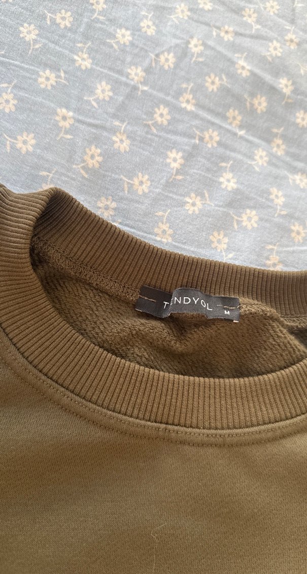 Uzun Kollu Kahverengi Baskılı Sweatshirt - Görsel 2