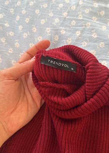 Bordo Balıkçı Yaka İnce Triko Kazak - Görsel 4