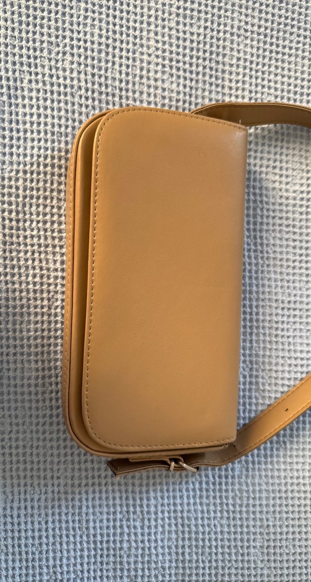 Bej Deri Kadın Omuz Çantası - Görsel 2