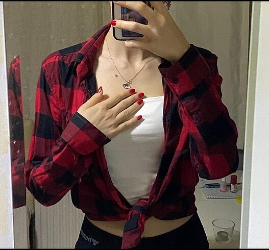 defacto unisex kareli gömlek