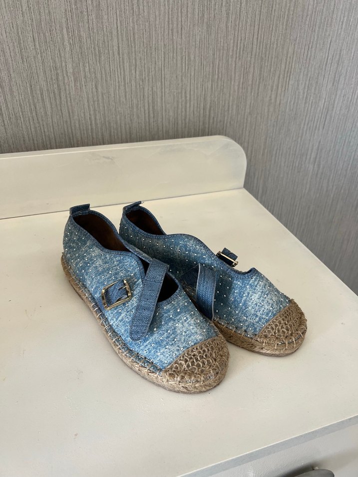 Mavi Kot Kumaş Tokalı Kadın Espadril - Görsel 3