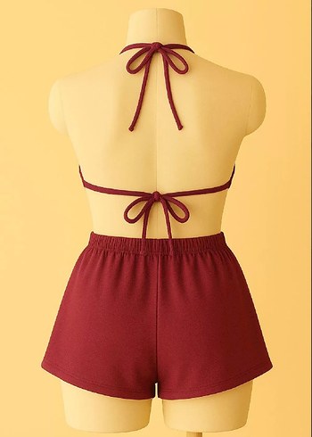 Diğer Bordo Pedli İpli Bikini Takımı