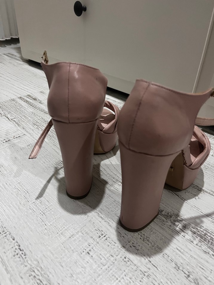 İnci Pudra Pembe Platform Topuklu Kadın Abiye Ayakkabı - Görsel 2