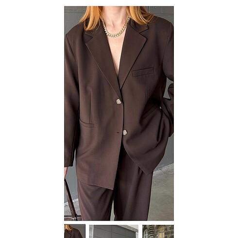 Oversize acı kahve blazer