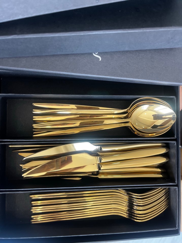 Emsan Altın Renkli 12 kişilik Çatal Bıçak Kaşık Seti - Görsel 2