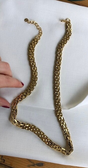 Çelik Gold uzun hasır kolye