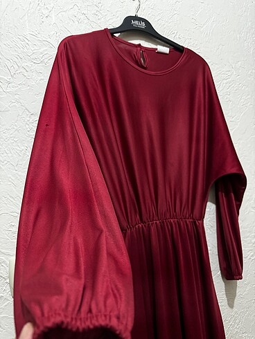 Bordo tesettür elbise