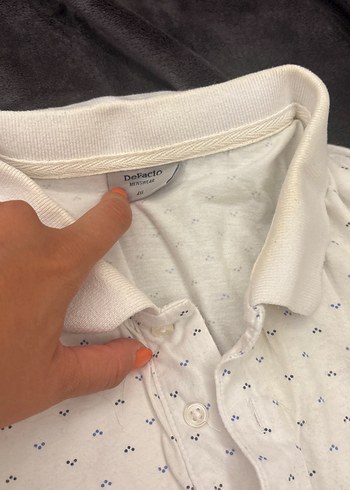 Defacto Erkek 4xl Beyaz Mini Desenli Polo Tisort
