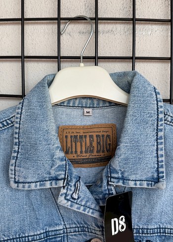 m Beden Düğmeli Mavi Kadın Denim Ceket