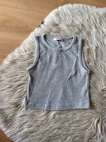 Gri halter yaka crop