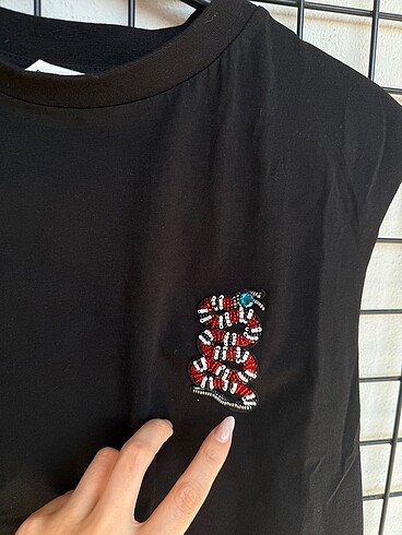 m Beden Taşlı Pamuk Crop